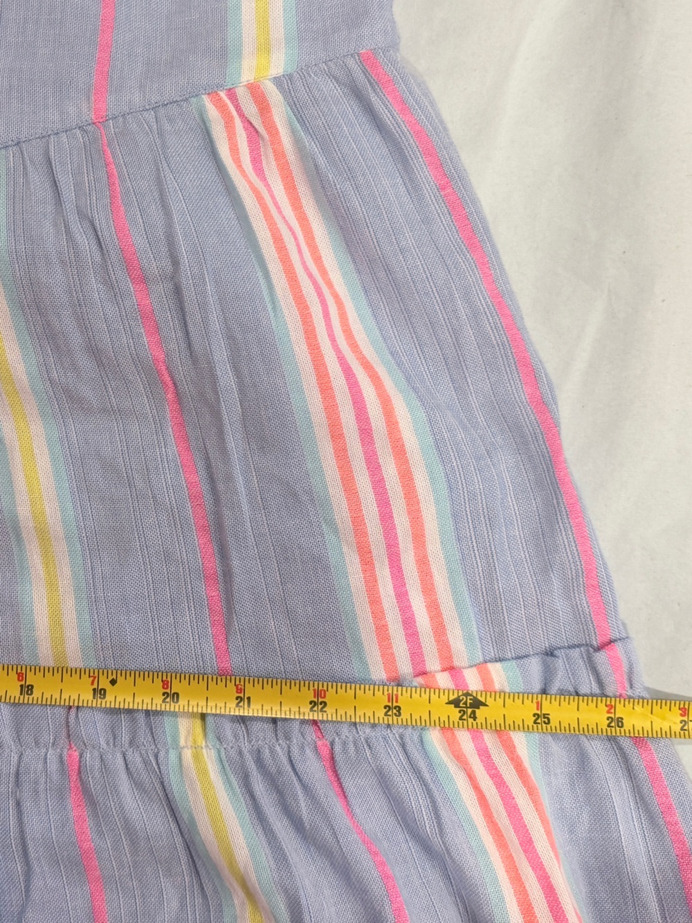 Anthropologie dRA Los Angeles 100% Cotton Light Blue Neon Striped Summer Dress - Picture 15 of 15